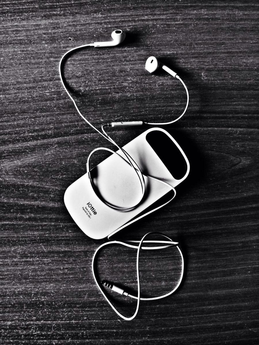 Headphones on Black Table