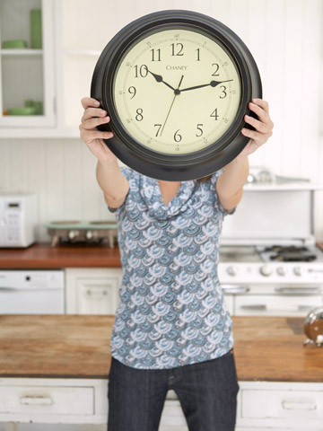 Woman and clock