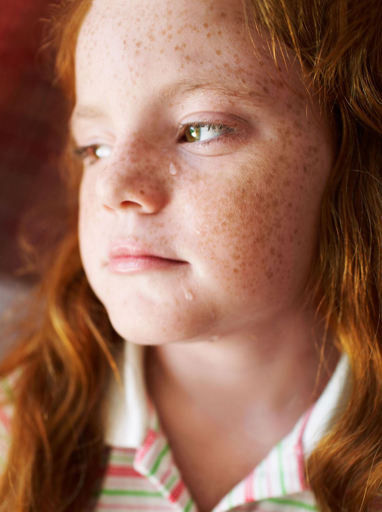 close up of child crying