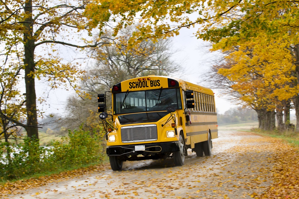 School Bus in Fall