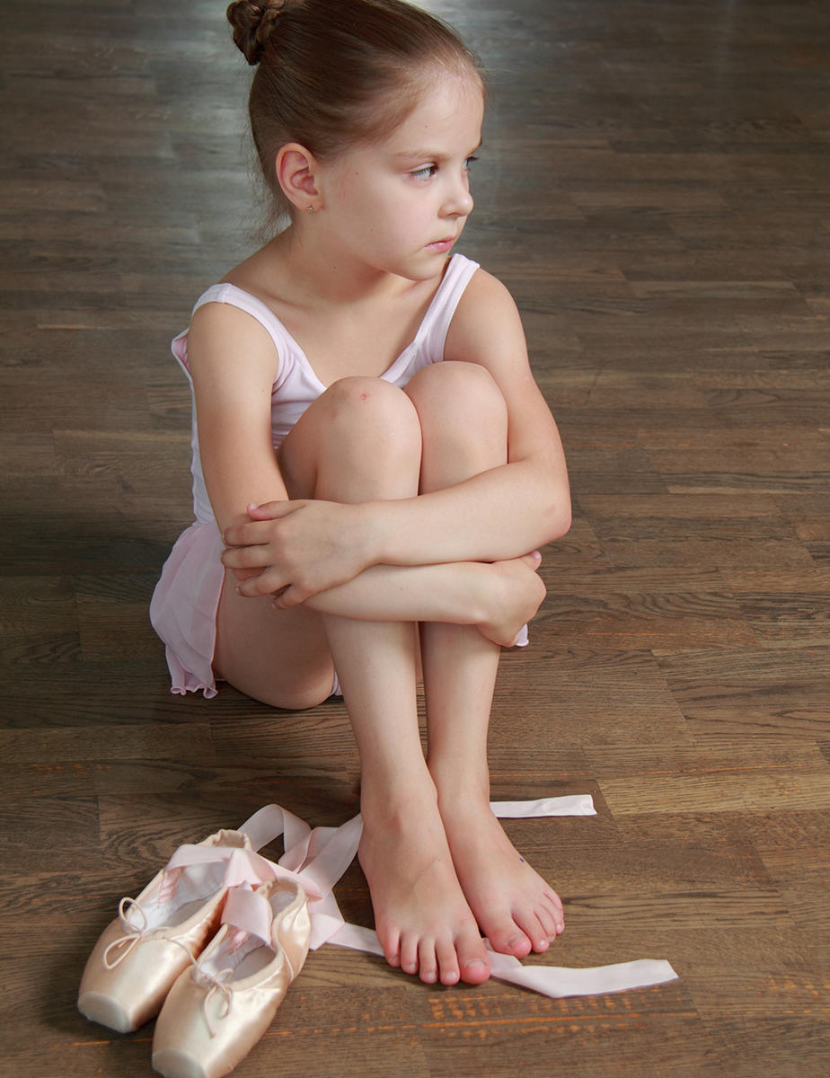 sad young ballerina